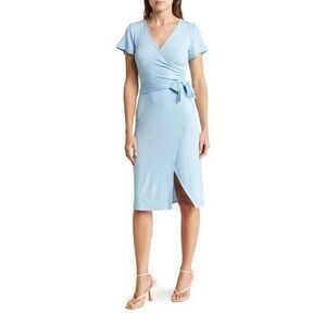 NWT Nordstrom Rack Everyday Faux Wrap Dress Women's Slate Blue Size Large
